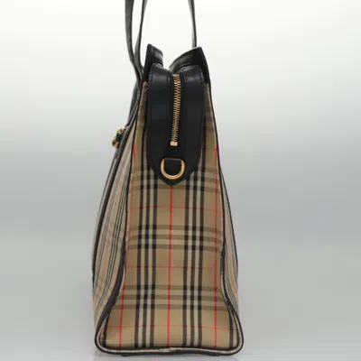 Pre-owned Burberry Nova Check Beige Canvas Tote Bag ()