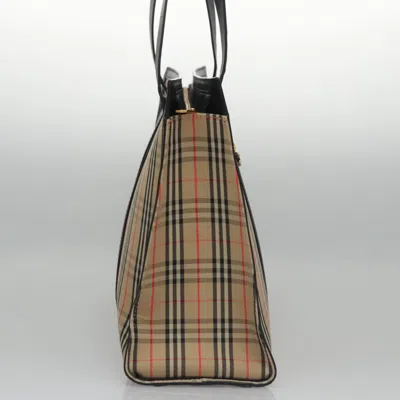 Pre-owned Burberry Nova Check Beige Canvas Tote Bag ()