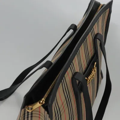 Pre-owned Burberry Nova Check Beige Canvas Tote Bag ()
