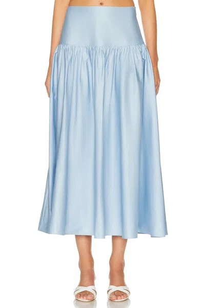 Solid & Striped Magnolia Cotton Maxi Skirt In Blue