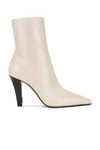 Saint Laurent Jill Booties In Smooth Leather In Neutral