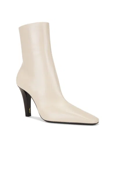 Saint Laurent Jill Booties In Smooth Leather In Neutral