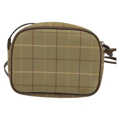 Pre-owned Burberry Vintage Check Beige Canvas Shoulder Bag ()