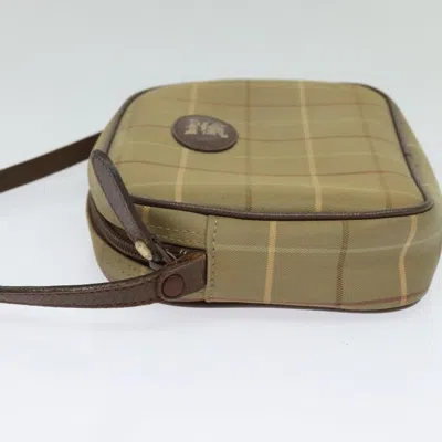 Pre-owned Burberry Vintage Check Beige Canvas Shoulder Bag ()