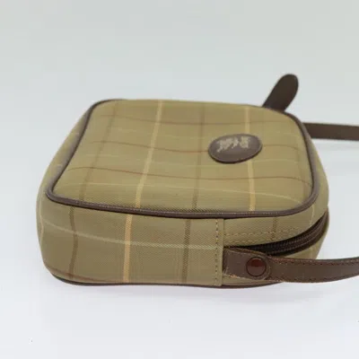 Pre-owned Burberry Vintage Check Beige Canvas Shoulder Bag ()