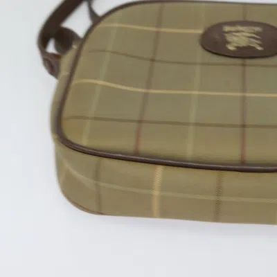 Pre-owned Burberry Vintage Check Beige Canvas Shoulder Bag ()