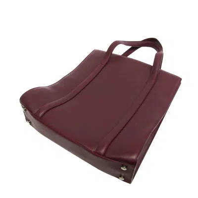 Pre-owned Cartier Cabochon Burgundy Leather Tote Bag ()