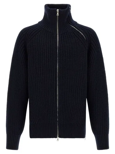 Dries Van Noten Black Wool Zip-up Cardigan In Black