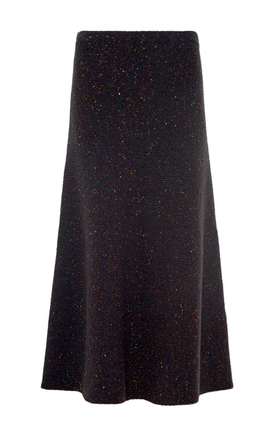 Gabriela Hearst Eden Knit Maxi Skirt In Charcoal Multi Aran Cashmere In Multi