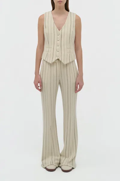 Gabriela Hearst Coleridge Vest In Ivory Multi Pinstripe Wool Cashmere In Neutral