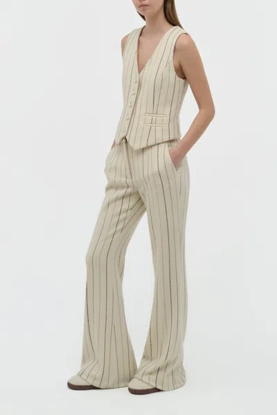 Gabriela Hearst Coleridge Vest In Ivory Multi Pinstripe Wool Cashmere In Neutral