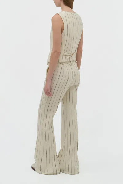 Gabriela Hearst Coleridge Vest In Ivory Multi Pinstripe Wool Cashmere In Neutral
