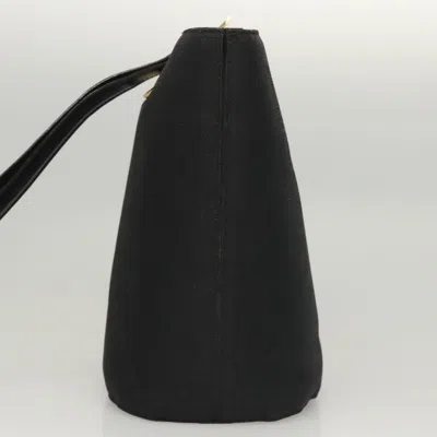 Pre-owned Celine Céline Logo Du Cercle Black Canvas Shoulder Bag ()