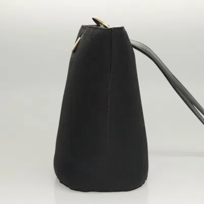 Pre-owned Celine Céline Logo Du Cercle Black Canvas Shoulder Bag ()