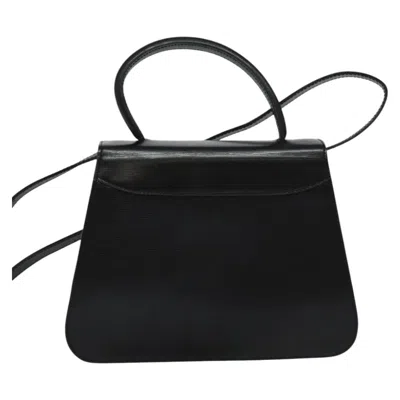 Pre-owned Celine Céline Logo Du Cercle Black Leather Shoulder Bag ()