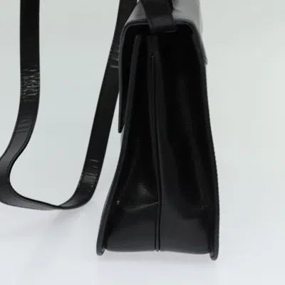 Pre-owned Celine Céline Logo Du Cercle Black Leather Shoulder Bag ()