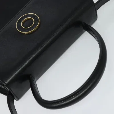 Pre-owned Celine Céline Logo Du Cercle Black Leather Shoulder Bag ()