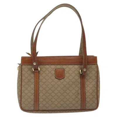 Pre-owned Celine Céline Macadam Beige Canvas Shoulder Bag ()