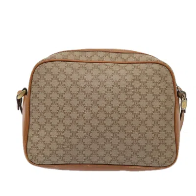 Pre-owned Celine Céline Macadam Beige Canvas Shoulder Bag ()