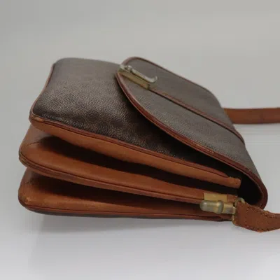 Pre-owned Celine Céline Macadam Brown Canvas Shoulder Bag ()