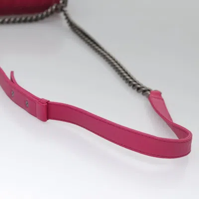 Pre-owned Chanel Boy Pink Velvet Shoulder Bag ()