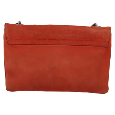 Pre-owned Chanel Chocolate Bar Red Suede Shoulder Bag ()