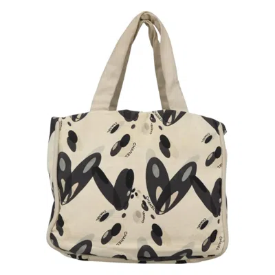 Pre-owned Chanel Drawstring White Canvas Tote Bag ()