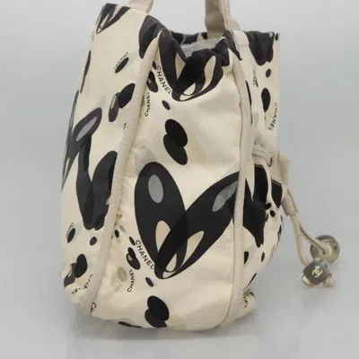 Pre-owned Chanel Drawstring White Canvas Tote Bag ()