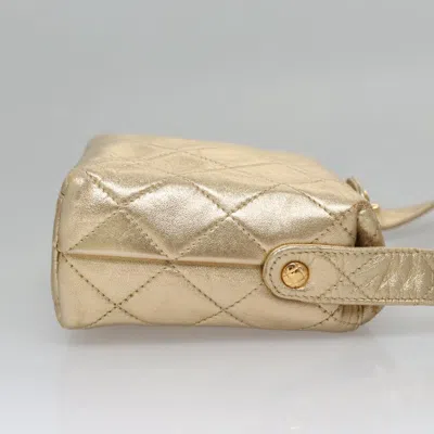 Pre-owned Chanel Quilted Gold Leather Shoulder Bag ()