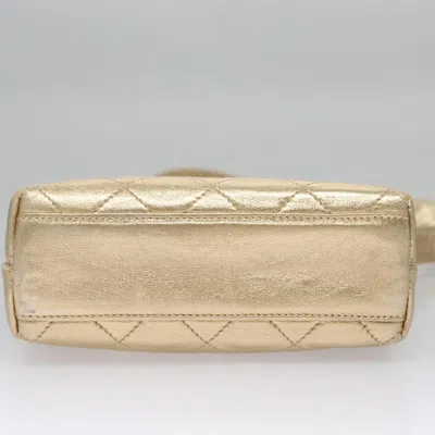 Pre-owned Chanel Quilted Gold Leather Shoulder Bag ()