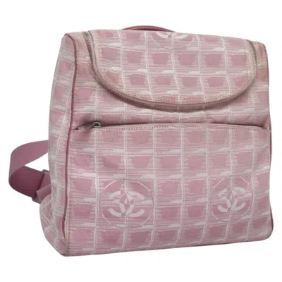 Pre-owned Chanel Travel Line Pink Canvas Backpack Bag ()