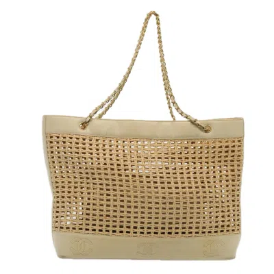 Pre-owned Chanel Triple Coco Beige Suede Tote Bag ()
