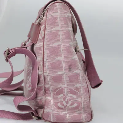 Pre-owned Chanel Travel Line Pink Canvas Backpack Bag ()