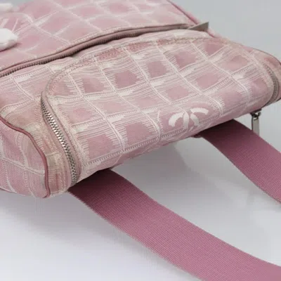 Pre-owned Chanel Travel Line Pink Canvas Backpack Bag ()