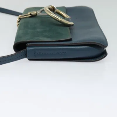 Pre-owned Chloé Faye Blue Suede Shoulder Bag ()