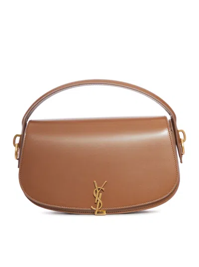 Saint Laurent Voltaire Ysl Shoulder Bag In Leather In Red