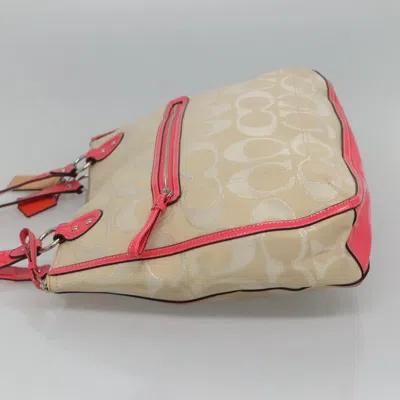 Pre-owned Coach Poppy Beige Canvas Tote Bag ()