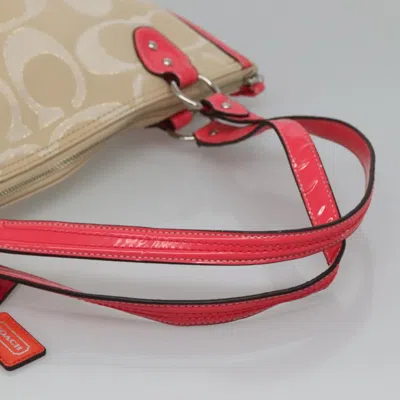 Pre-owned Coach Poppy Beige Canvas Tote Bag ()