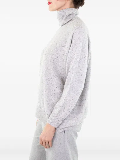 D Exterior Turtleneck Long-sleeved Sweater In White