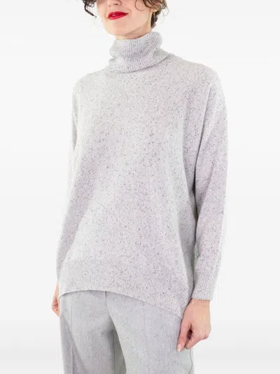 D Exterior Turtleneck Long-sleeved Sweater In White