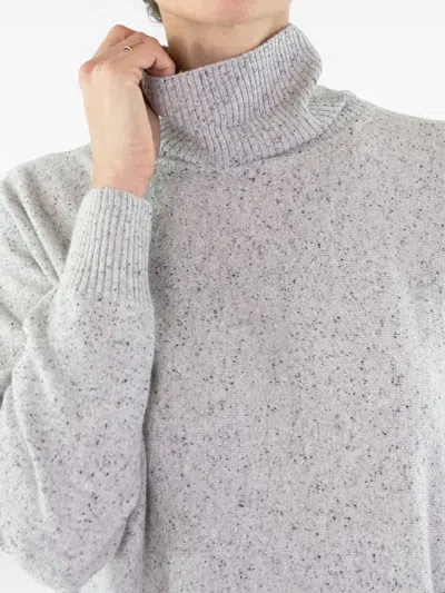 D Exterior Turtleneck Long-sleeved Sweater In White