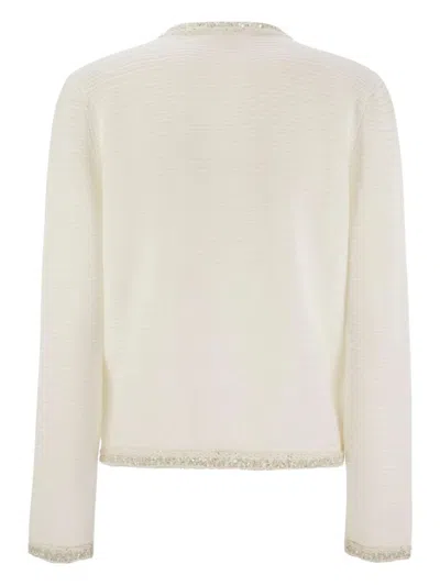 Fabiana Filippi Knitted Sequin Cardigan In Brown