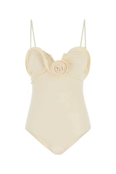 Magda Butrym Cream Stretch Nylon Swimsuit In Neutral