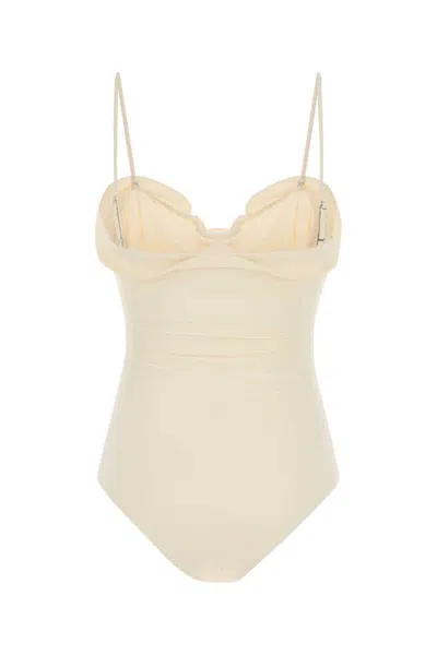 Magda Butrym Cream Stretch Nylon Swimsuit In Neutral