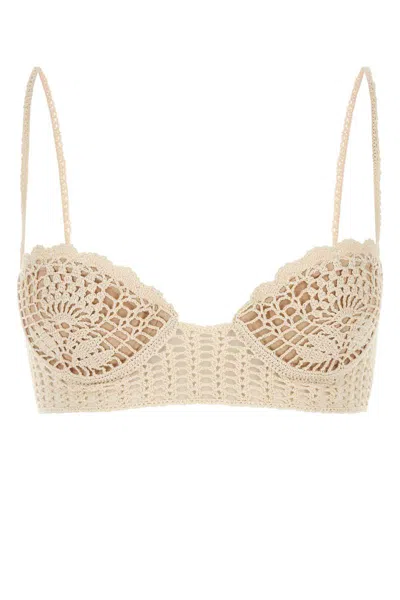 Magda Butrym Crochet Bralette Adjustable Straps In Neutral