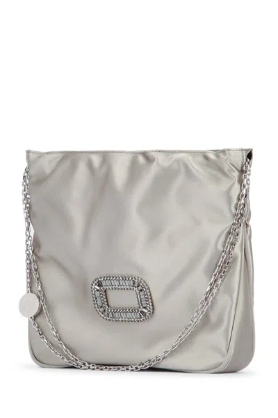 Roger Vivier Mini Pocket Shoulder Bag With Chain Strap In Gold