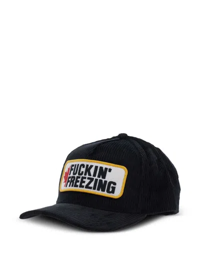 Dsquared2 Souvenir From Canada Corduroy Patch Baseball Cap In Black