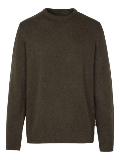 Barbour Green Elbow Patch Wool Sweater In Green