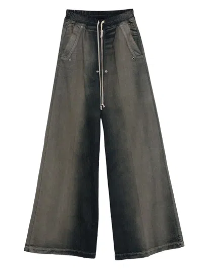 Rick Owens Wide-leg Trousers With Drawstring In Gray