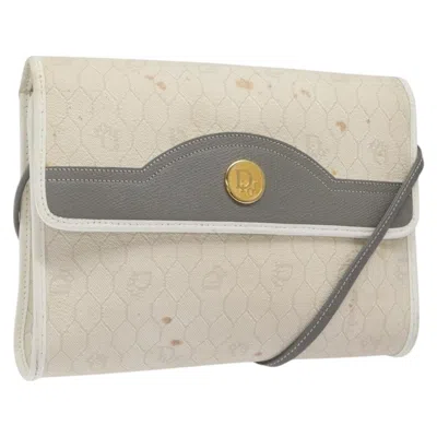 Pre-owned Dior Honeycomb White Canvas Shoulder Bag ()